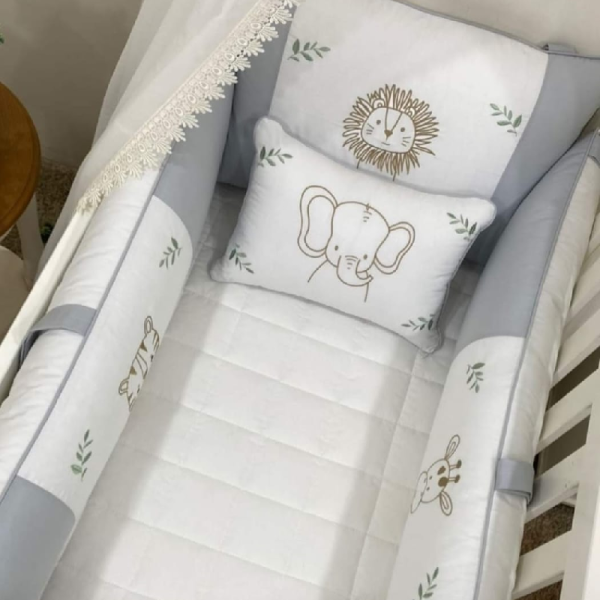 Set de cuna animales de la selva azul y blanco en Lima Perú