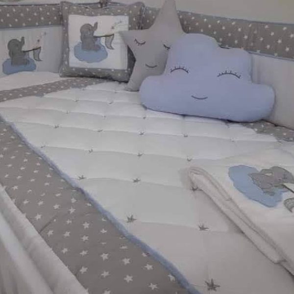 set de cuna azul y gris blanco para niño en LIma Peru