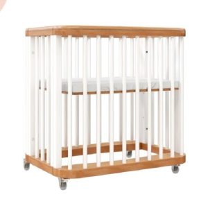 Cuna evolutiva Cataleya 3 en1 moisés blanco madera de pino con ruedas