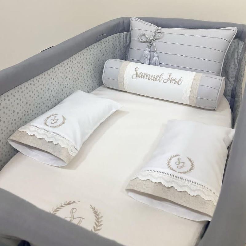 Set para nido colecho para niño nombre personalizado Samuel Jose en Lima Perú Dinos Baby