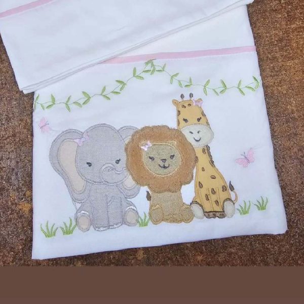 Juego de sabanas de cuna animales de la selva niña blanco en Lima Perú