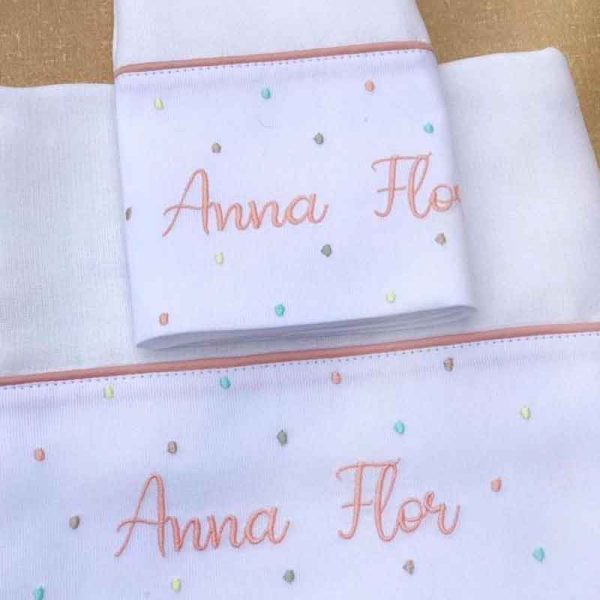 juego de sabanas personalizada para cuna bebe niña blanco en Lima Perú