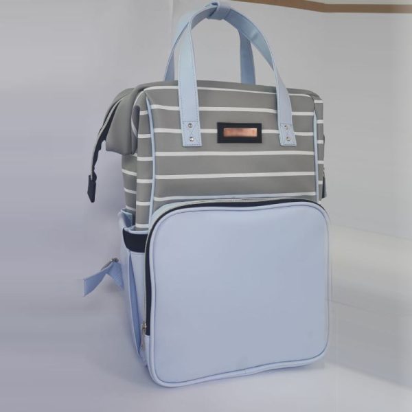 pañalera celeste mochila para mama y cosas que necesita el bebé de venta en lima Peru
