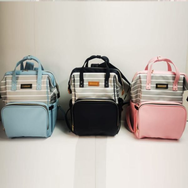 pañalera mochila infances colores celeste negro rosa en Lima Peru Dinso baby